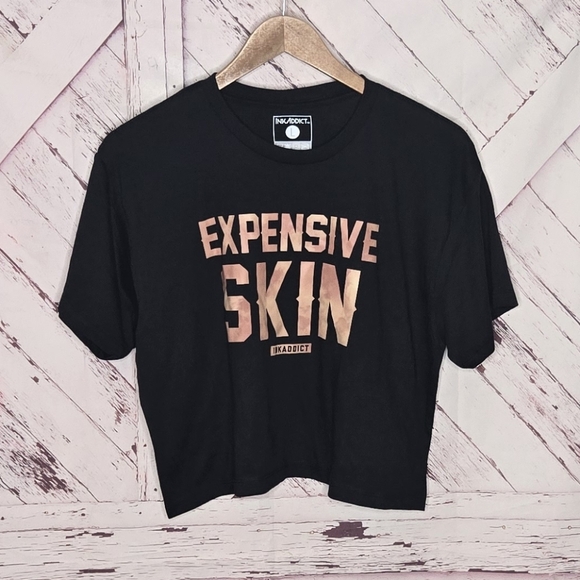 Ink Addict Tops - Ink Addict Expensive Skin Cropped Tee
